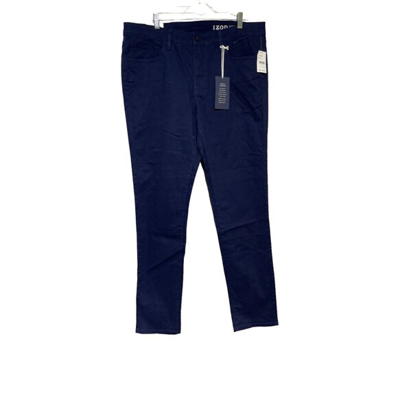 Izod Other - Izod Men's Pants Straight Leg Slim Fit Comfort Stretch 100% Cotton Blue Size 36